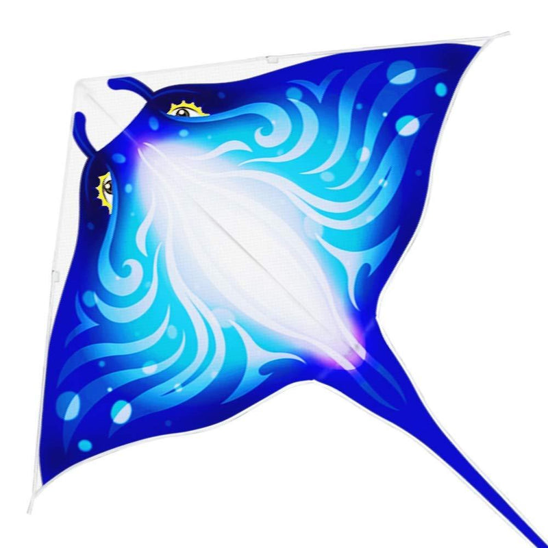 [AUSTRALIA] - Mint's Colorful Life Devil Fish Kite for Kids Adults，Easy to Fly Delta Kite Single Line Large, Kite Handle Include (Blue) Blue 