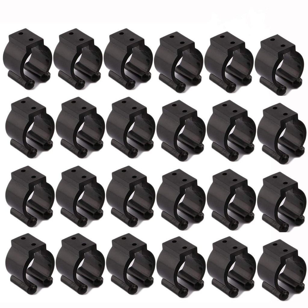 [AUSTRALIA] - Very Big Size 24 PCS Billiards Snooker Cue Locating Clip Holder Regular Fishing Rod Storage Clips Black for Pool Cue Racks,Holding Hole Size 2.3cm/0.95", Or usesd for Fishing Rod Storage Rack 