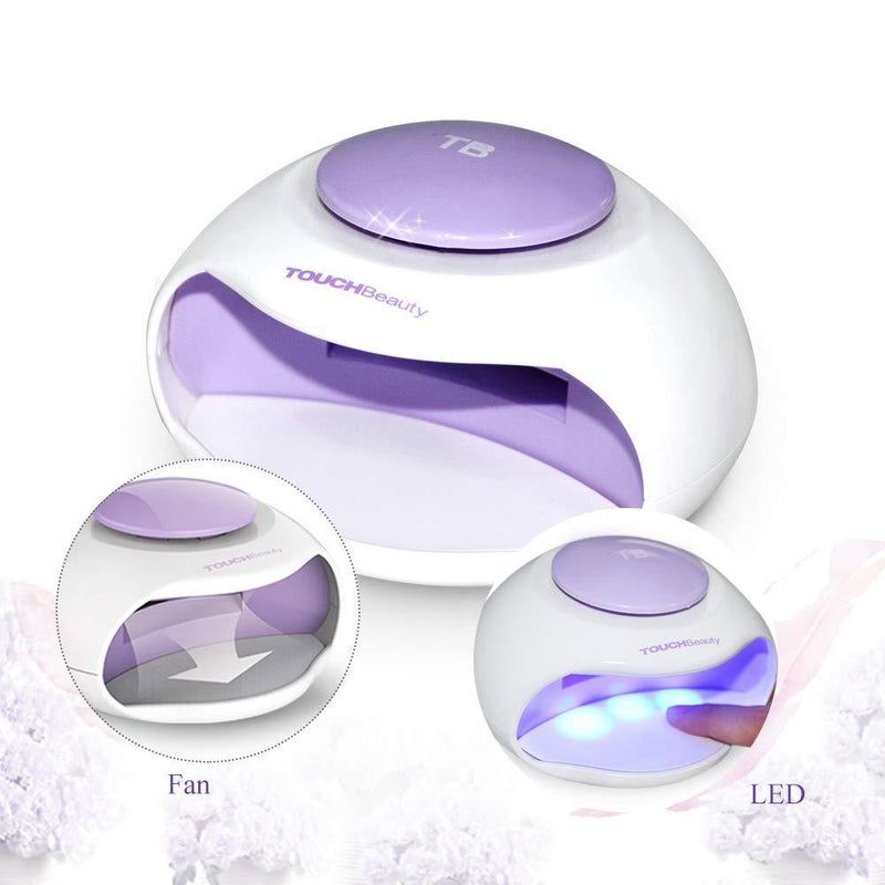 Portable Nail Dryer with Fan & LED Light By TOUCHBeauty Upgraded Non-Blacken Hands Mini Size Ideal For Regular Nail Polishes TB-0889B - BeesActive Australia