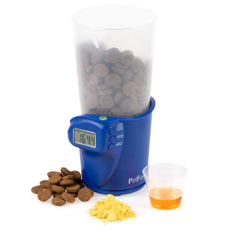 PetFusion Digital Food Scale & Scoop for Dry Dog Food & Cat Food (1, 2 Cup). [Precision Dog Food Measuring Cup for Better Nutrition, Weight Control, Savings]. 1 Year Warranty for Manufacturer Defects Blue - BeesActive Australia