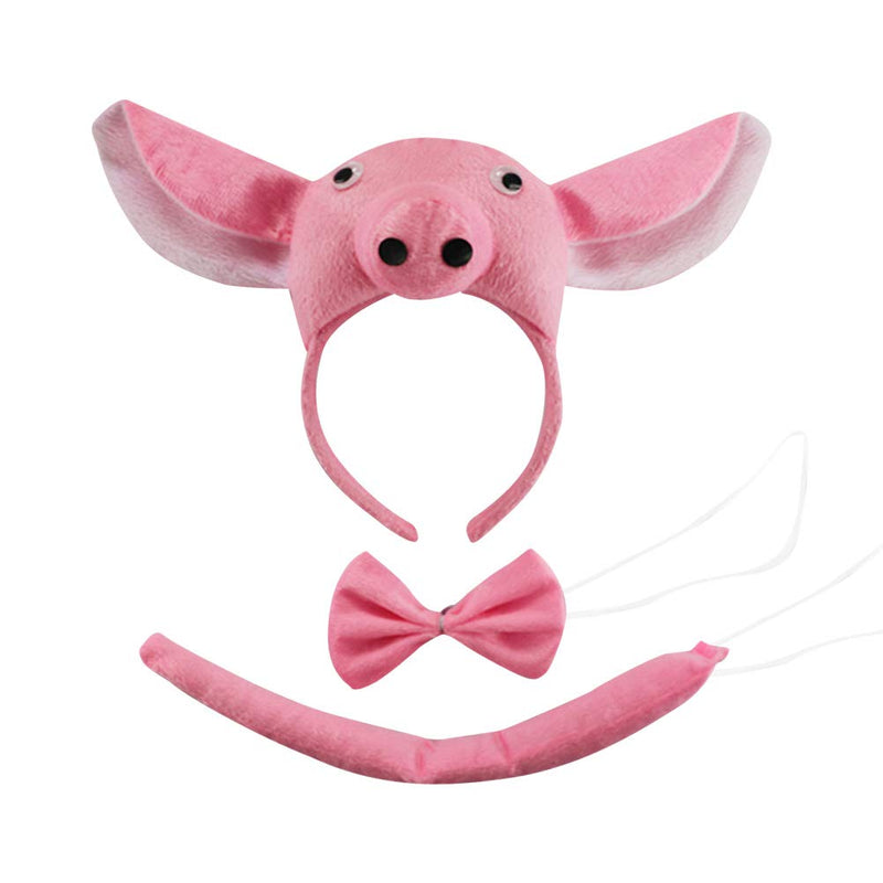Amosfun Pig Ears Costume Headband with Bow Tie and Tail Pig Costume Accessory April Fool 's Day Children's Party Decoration Party Cosplay - BeesActive Australia