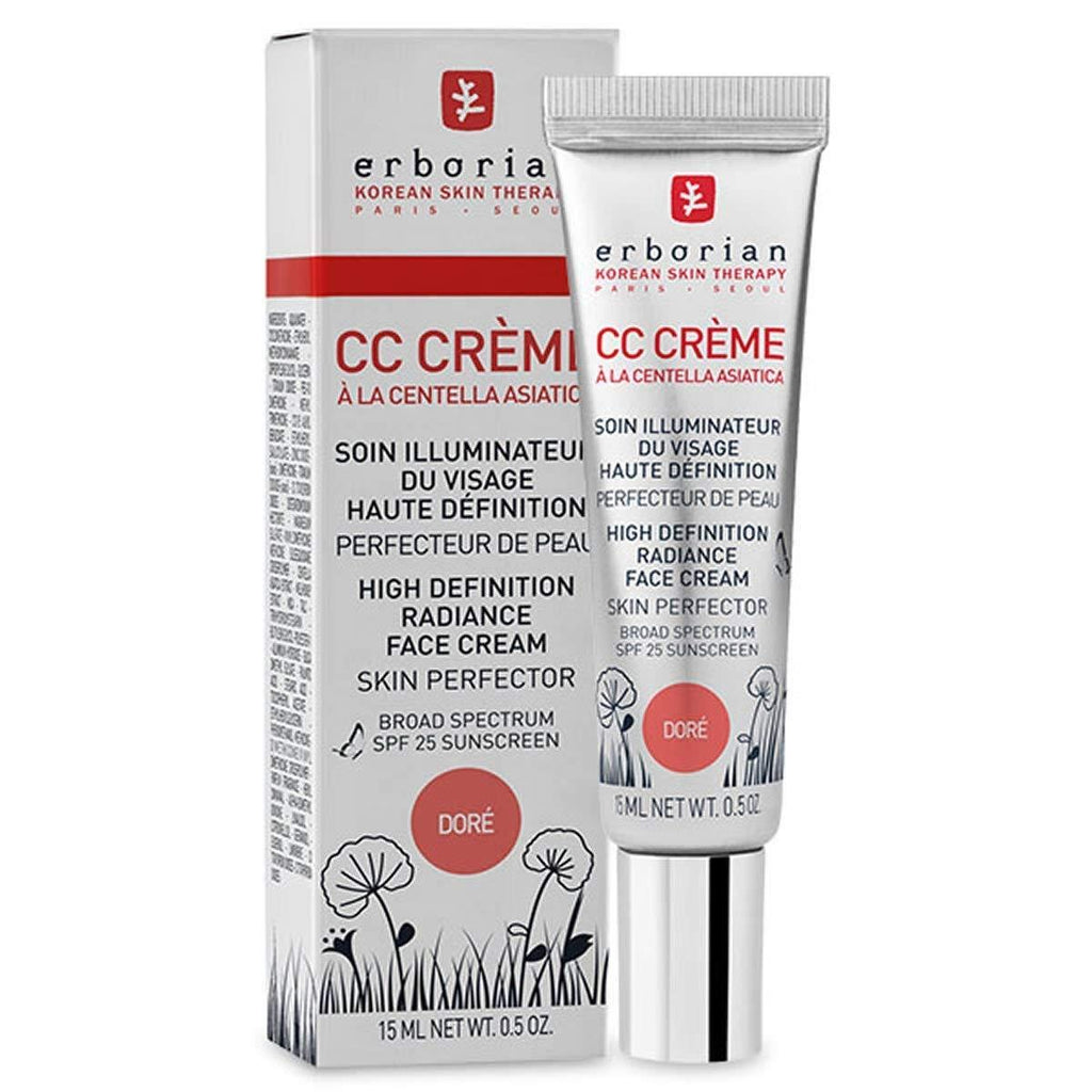 Erborian CC Cream Dore, High Definition Radiance Face Cream UV Protection SPF 25 Soft Texture 0.5 Ounce - BeesActive Australia