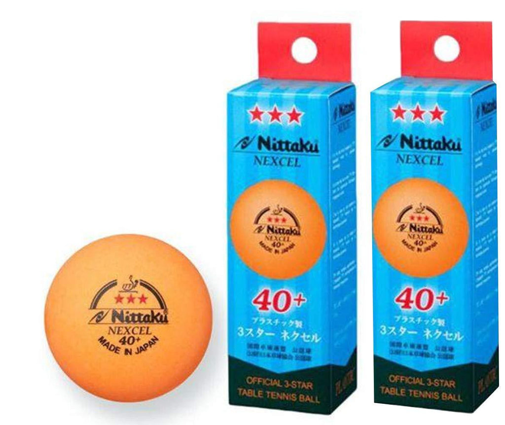 [AUSTRALIA] - NITTAKU 6 Balls NEXCEL (Made in Japan), 40+ Orange 3 Stars Table Tennis Ball + Free Racket Protection Edge Tape 