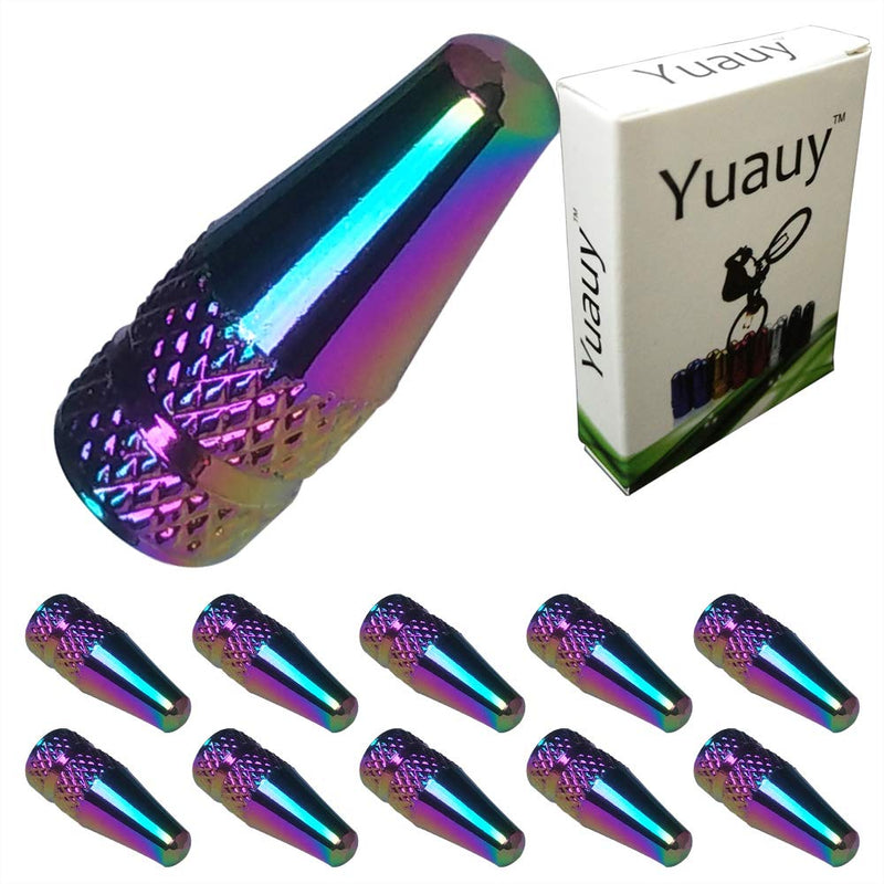 Yuauy 10 Pcs Fantasy Colorful MTB Presta Bike Bicycle Road Racing Coloured Metal Anodized Machined Aluminum Alloy Tire French Style Valve Cap Dust Covers - BeesActive Australia
