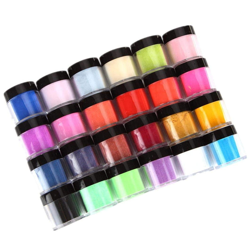 HitHopKing 24 Colors Acrylic Powder Set for Nail Art 3D DIY Tips Decoration - BeesActive Australia