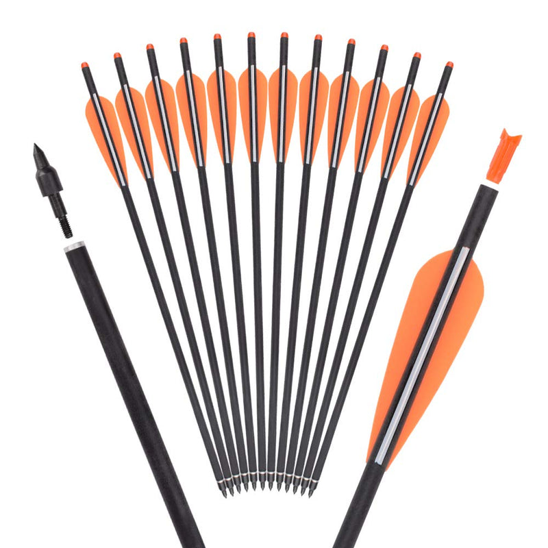 16 18 20 inch Carbon Crossbow Bolts Bio Archery with 4 Inch Vanes(Pack of 12) 18 inch - BeesActive Australia