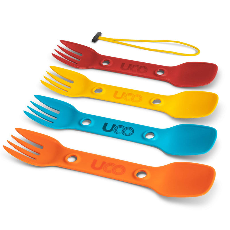 UCO Utility Spork 3-in-1 Combo Spoon-Fork-Knife Camping Utensil, 4-Pack Classic - BeesActive Australia