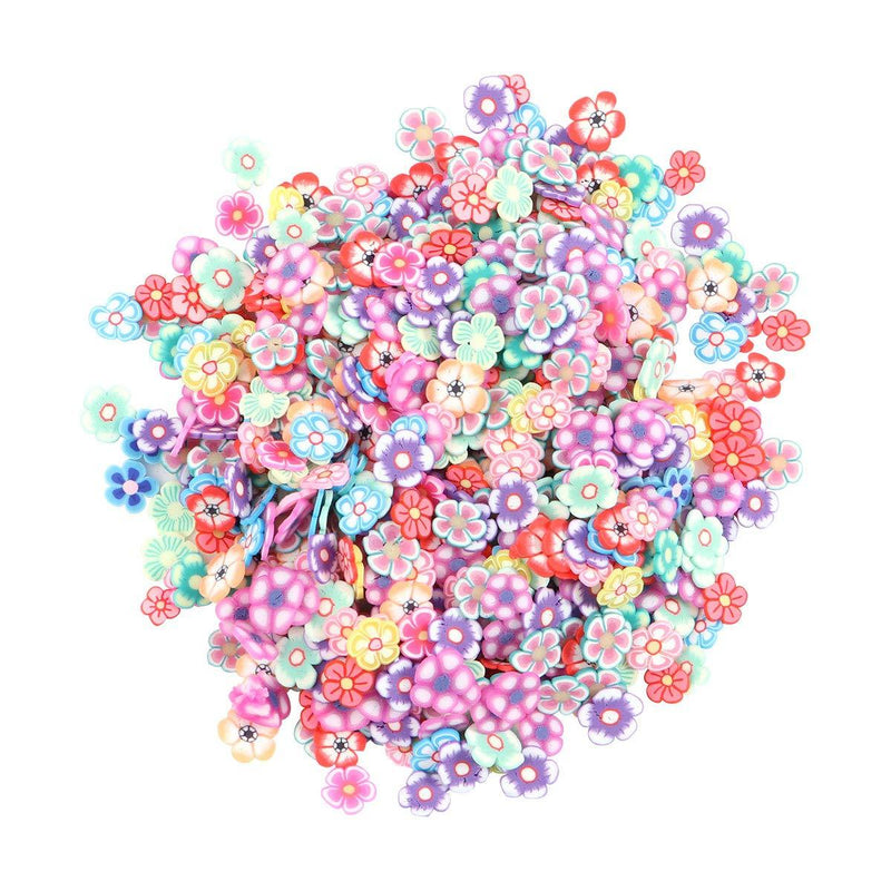 Lurrose 1000pcs Flower Slices for Slime Soft Ceramic Fimo Nail Art Polymer Clay Slices Manicure Tools (Plum Blossom) - BeesActive Australia