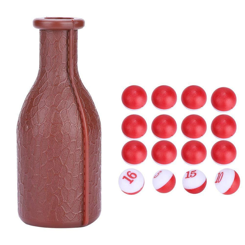 [AUSTRALIA] - VGEBY Billiard Kelly Pool Shaker Bottle, Brown Pool Dice Billiards Accessory with 16 Numbered Tally Balls 