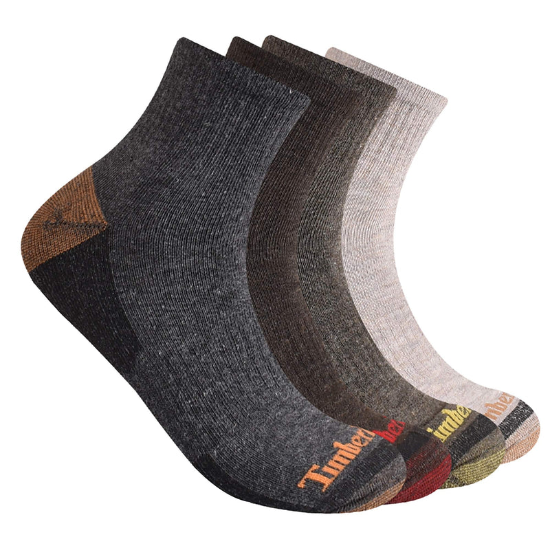 Timberland mens 4-pack Half Cushioned Quarter Socks One Size Brown - BeesActive Australia