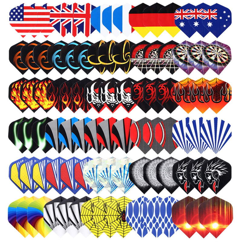 Niubixx Standard Dart Flights 30 Sets 90 Pcs Durable PET and Laser Replacement Feather Tail Wing - Perfect Accessories Equipment Supplies for Dart Games - BeesActive Australia