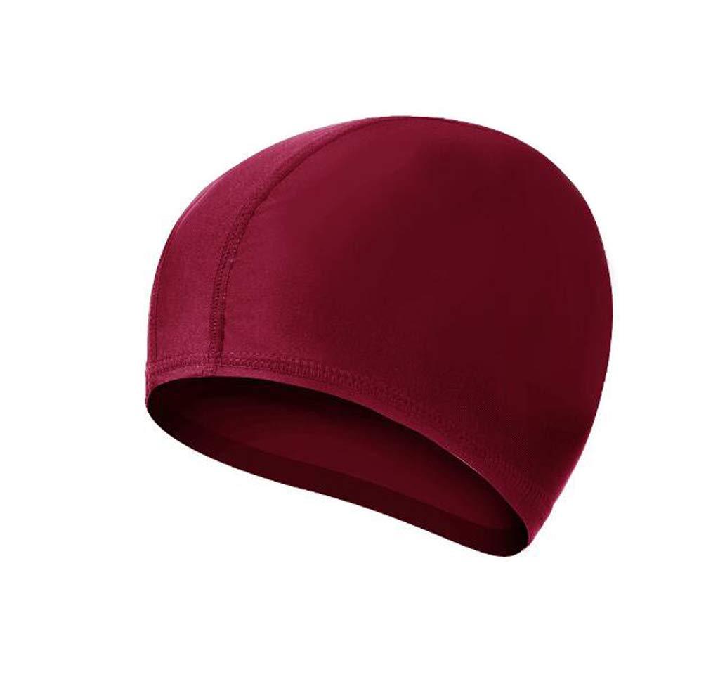 [AUSTRALIA] - Ewanda store Solid Color Lycra Swim Caps for Long Hair Pleated Cloth Swimming Cap Bathing Hat for Adult Men and Women() 