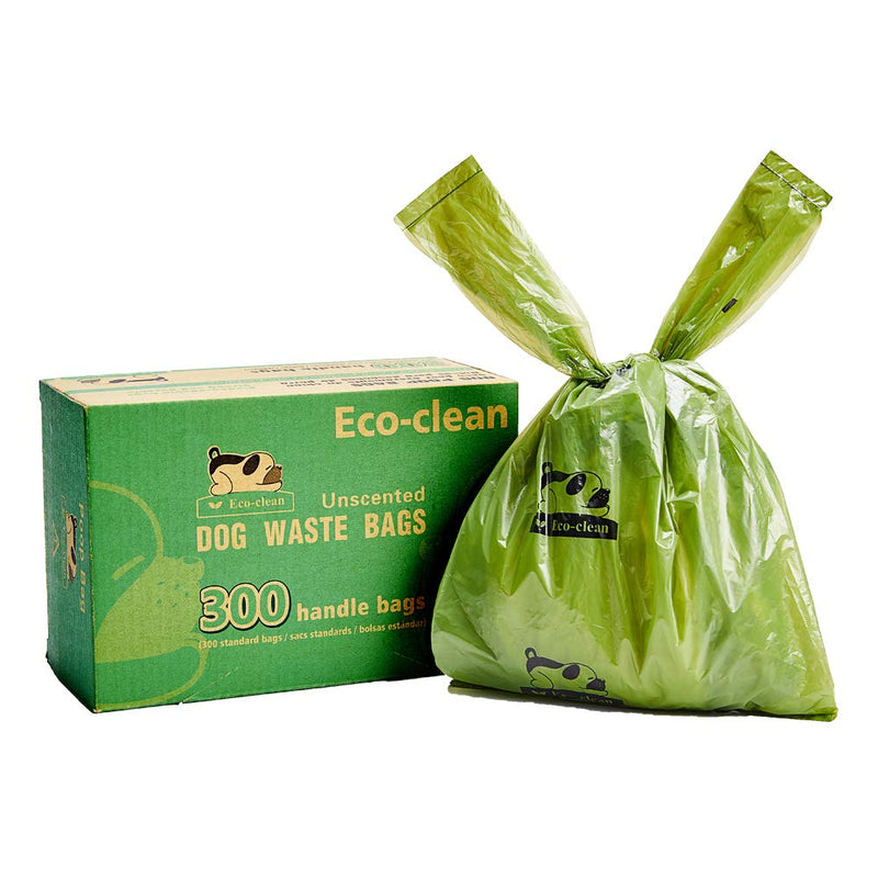 Dog Poop Bags, 300-Count Dog Waste Bags with Easy-Tie Handles, Guaranteed Leak-Proof, Earth-Friendly, Unscented Oxo-biodegradable Pet Poop Bags (Not on Rolls) - BeesActive Australia