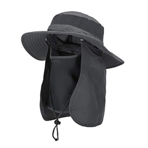 [AUSTRALIA] - ASY Outdoor Sun Hat UPF 50 Protection Waterproof Fishing Cap Face Cover Summer Neck Flap Hat D.grey 