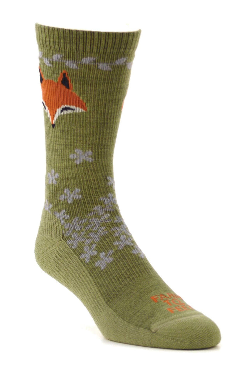 Farm to Feet Women's Emeryville Light Cushion Crew Merino Wool Socks Mosstone Medium - BeesActive Australia