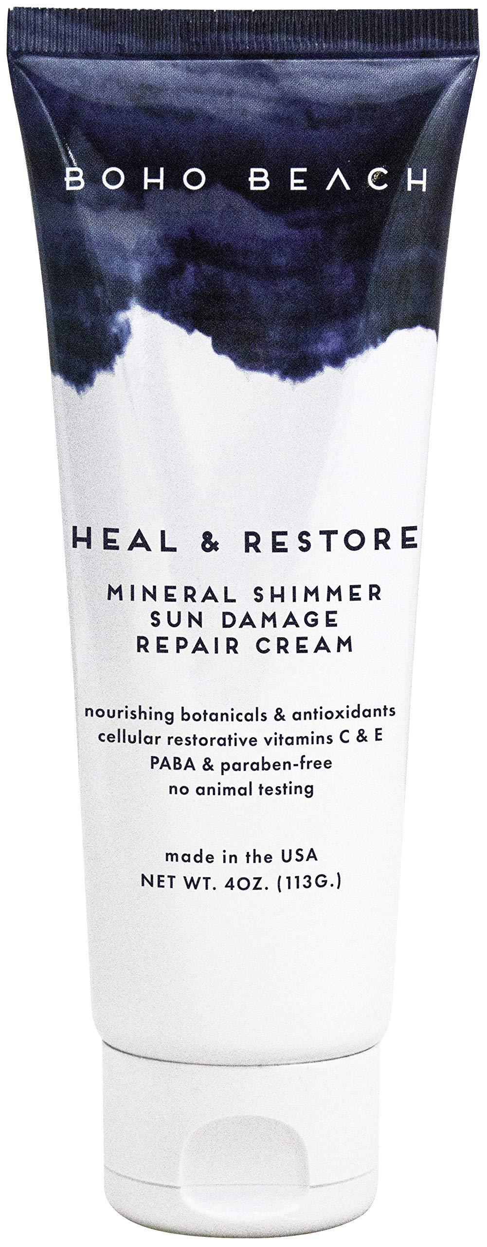 Sunshine & Glitter | Boho Beach Heal & Restore Mineral SHIMMER SUN DAMAGE REPAIR CREAM | Biodegradable Shimmer | Natural Antioxidants | 4 Oz - BeesActive Australia