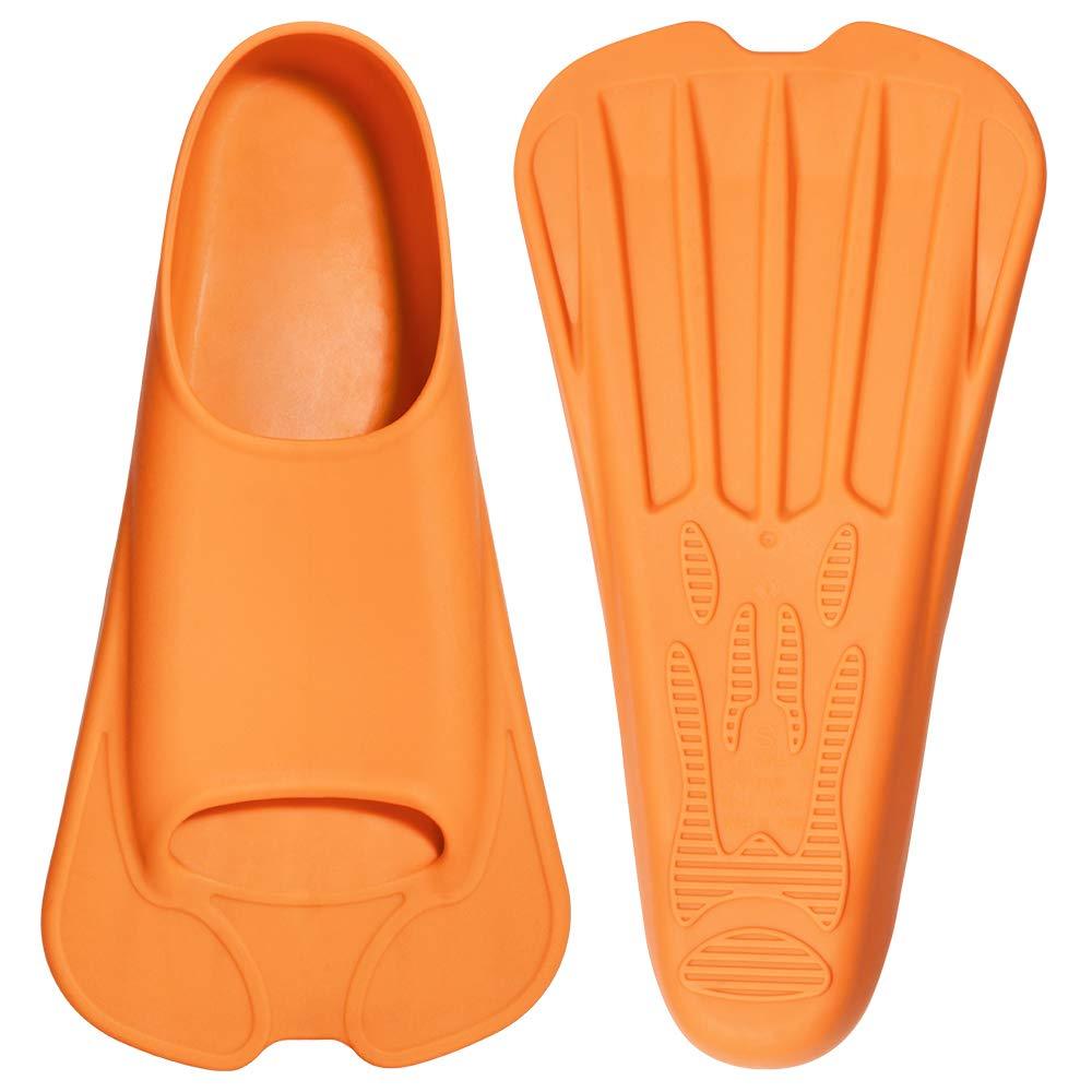 [AUSTRALIA] - CAPAS Swim Training Fins Comfortable Silicone Swimming Flippers Short Blade Build Leg Strength Orange M (US Male 7.5-8.5 US Female 8.5-9.5) 