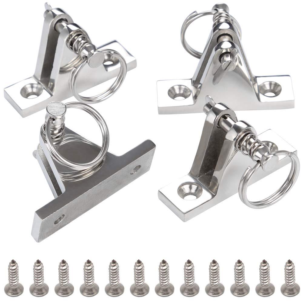 [AUSTRALIA] - VTurboWay 4 Pack Bimini Top 90°Deck Hinge with Pin and Ring, 316 Stainless Steel, Free Installation Screws 