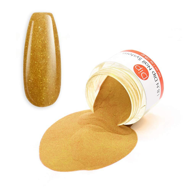 Gold Dip Acrylic Powder 1 oz/28g (Added Vitamin) I.B.N Dipping Powder Color, Light Weight and Firm, No Need UV LED Lamp Cured (DIP 059) - BeesActive Australia