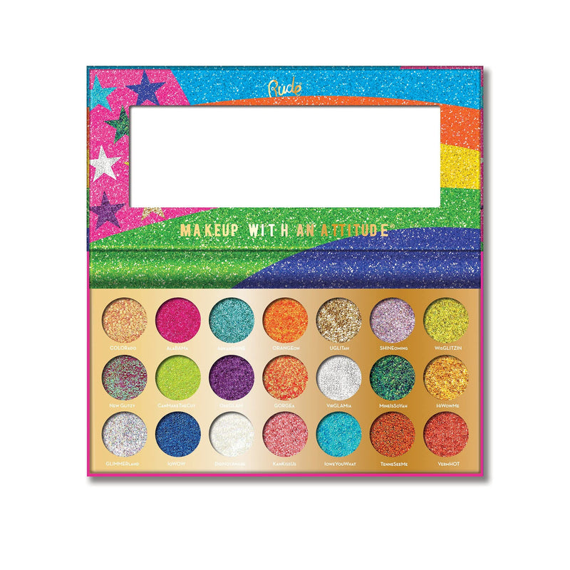 Rude - United Shades of Glitter - 21 Pressed Glitter Palette Orange - BeesActive Australia