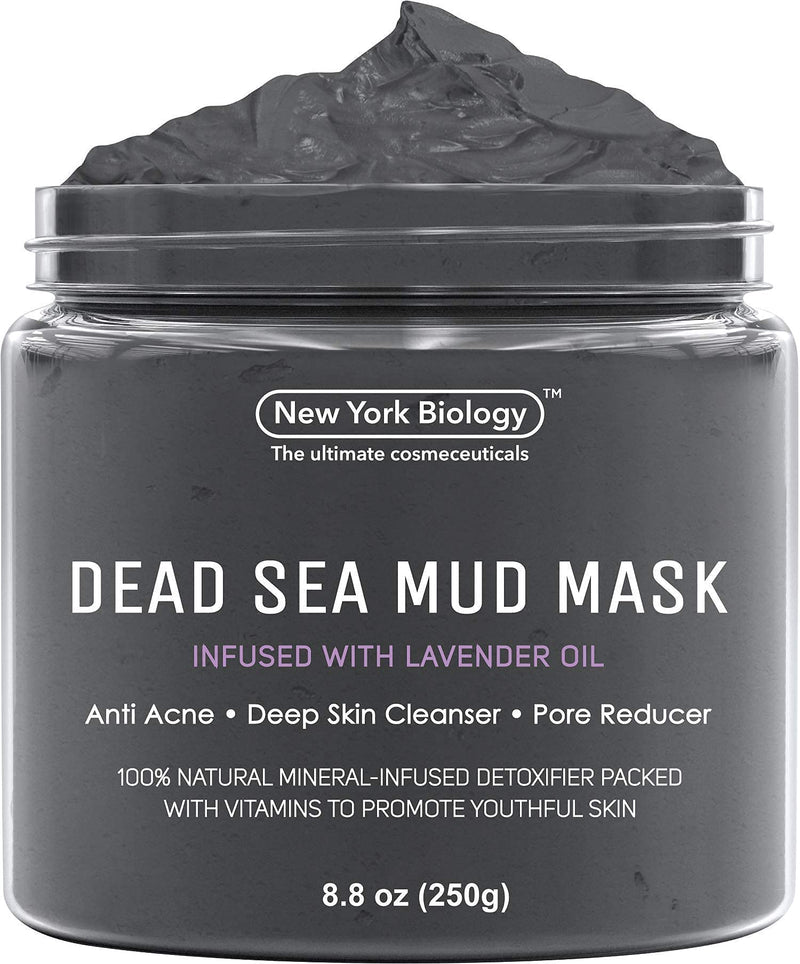 New York Biology Dead Sea Mud Mask for Face and Body Infused with Lavender- Spa Quality Pore Reducer for Acne, Blackheads and Oily Skin - Tightens Skin for A Healthier Complexion - 8.8 oz - BeesActive Australia