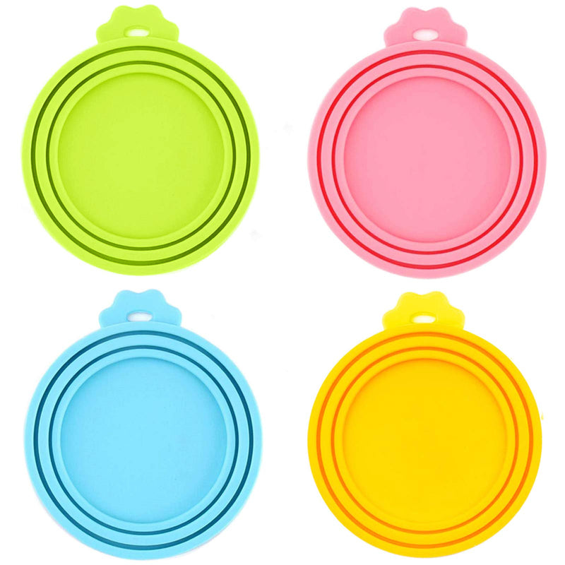 IVIA PET Food Can Lids, Universal BPA Free Silicone Can Lids Covers for Dog and Cat Food, One Can Cap Fit Most Standard Size Canned Dog Cat Food blue,green,orange,pink - BeesActive Australia