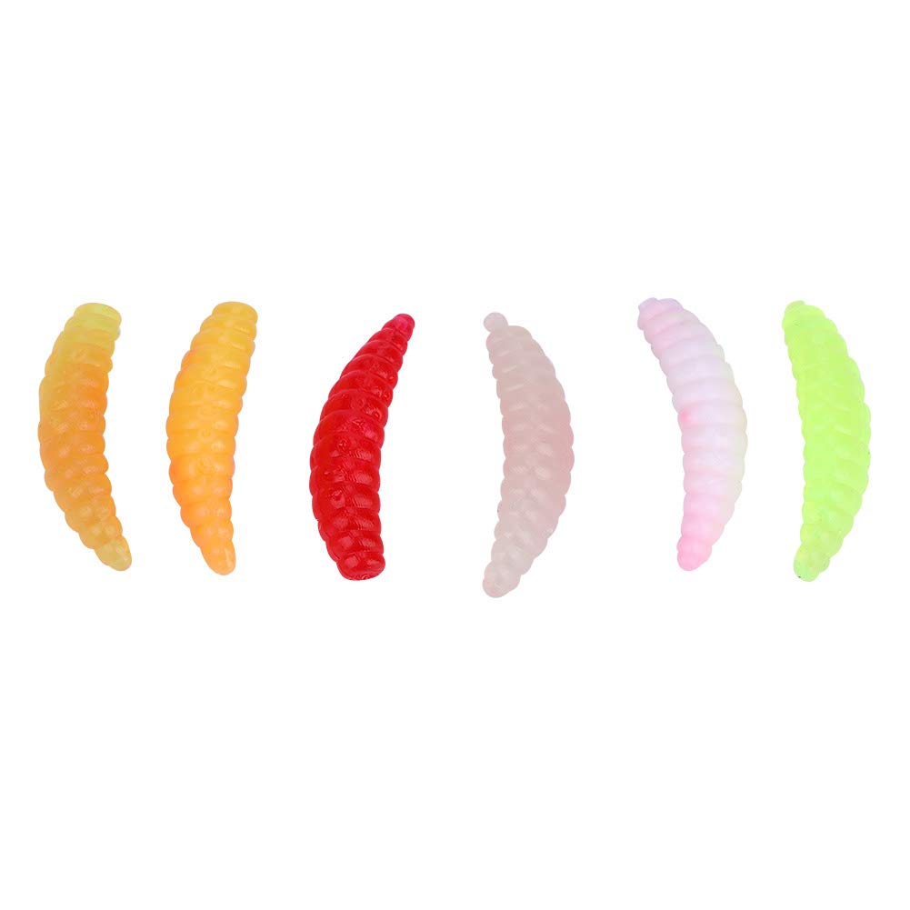 Alomejor Fishing Lure Bait Mini Size Worm Larva Grub Shape Fishing Lures Artificial Baits Maggots Worms Fish Tackle Toy 100pcs/set - BeesActive Australia