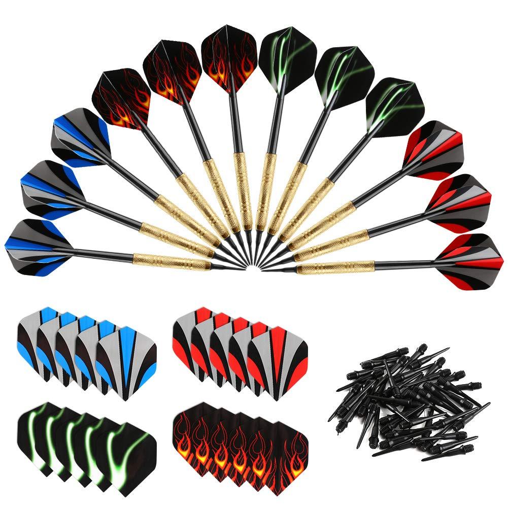 [AUSTRALIA] - Accmor 12 Pcs Soft Tip Darts, 14g Plastic Tipped Dart, Attach Extra 36 Black 2BA Replacement Tips, Soft Tip Darts for Electronic/Plastic Dartboard. 