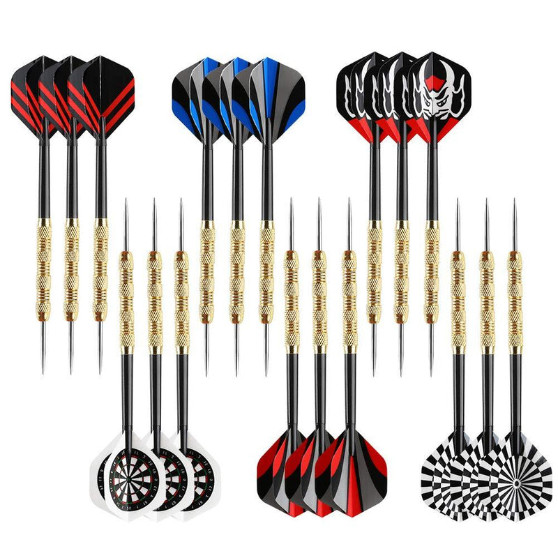 [AUSTRALIA] - Accmor Steel Tip Darts, Professional Metal Darts, Detachable Steel Darts, 18 pcs 