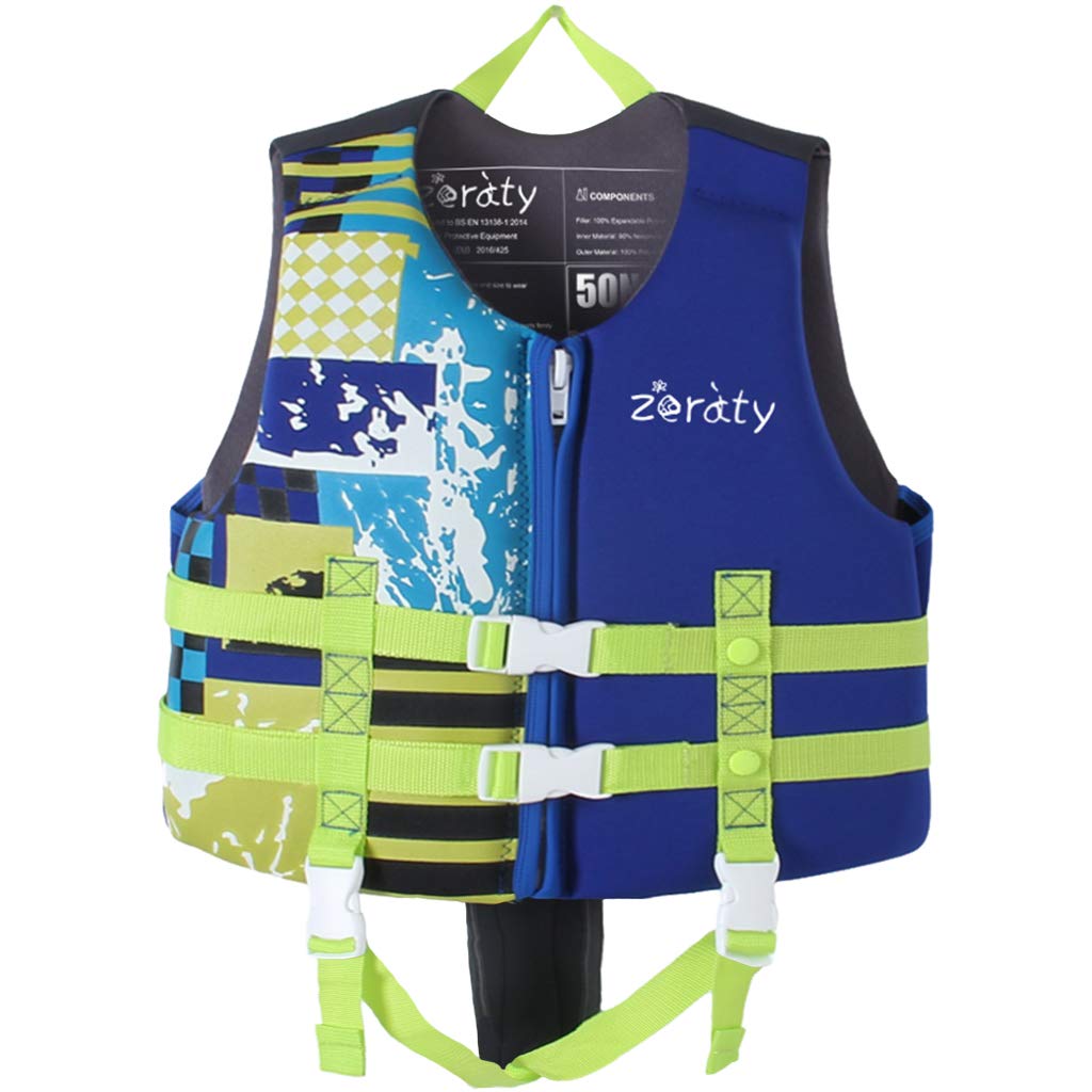 Zeraty Kids Swim Vest Life Jacket Flotation Swimming Aid for Toddlers with Adjustable Safety Strap Age 1-9 Years/22-50Lbs Blue M(Age Recommend 4-6 Years) - BeesActive Australia