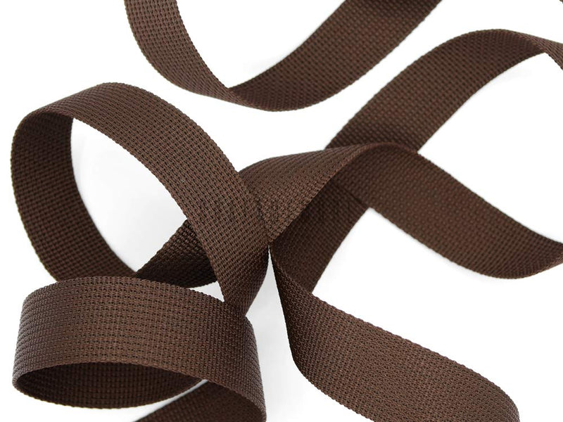 [AUSTRALIA] - CRAFTMEmore Nylon Webbing - Heavy Duty Strap for Arts, Crafts, Dog Leashes, Outdoor Activities (Dark Brown, 3/4 inch x 10 Yards) 