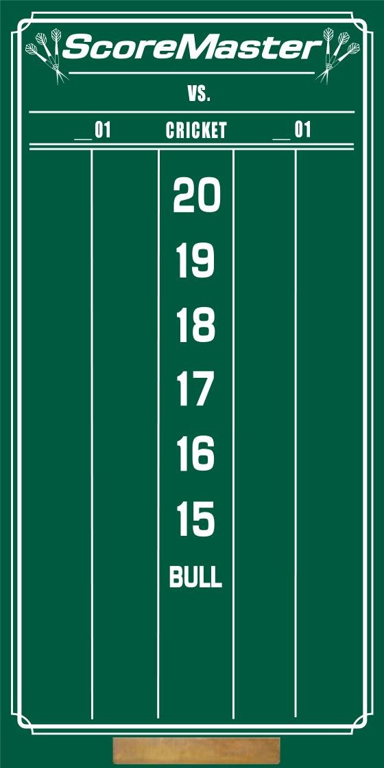 Scoremaster Dart Chalk Scoreboard (Small) Cricket & 01 - BeesActive Australia