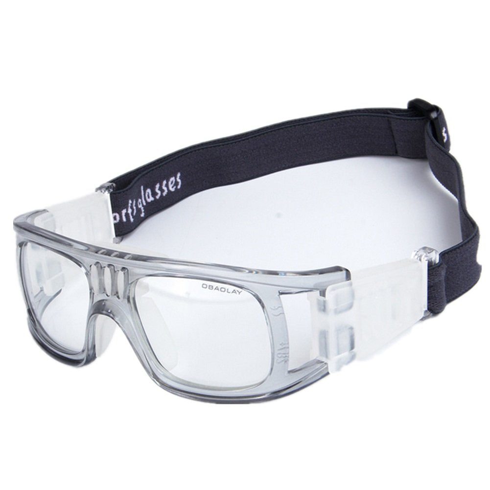 Runspeed Unisex Sports Basketball Glasses Anti-Fog Protective Safety Goggles Transparent Grey84 - BeesActive Australia