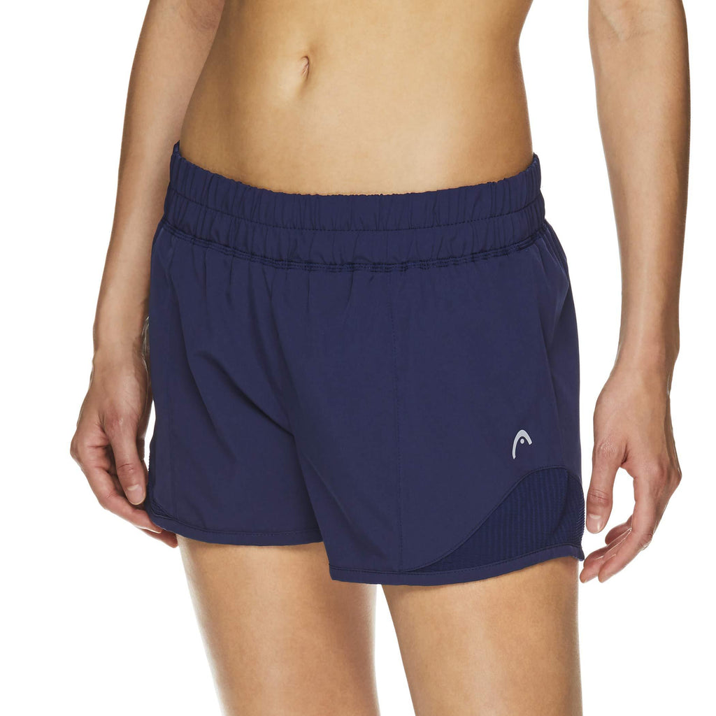 [AUSTRALIA] - HEAD Women's Athletic Workout Shorts - Polyester Gym Training & Running Short Large Partner Medieval Blue 