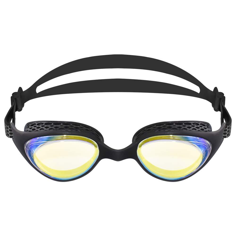 [AUSTRALIA] - iedge Performance & Fitness Junior Swim Goggle - Hydrodynamic Design, Anti-Fog UV Protection for Teens VG-961 Black -2.5 