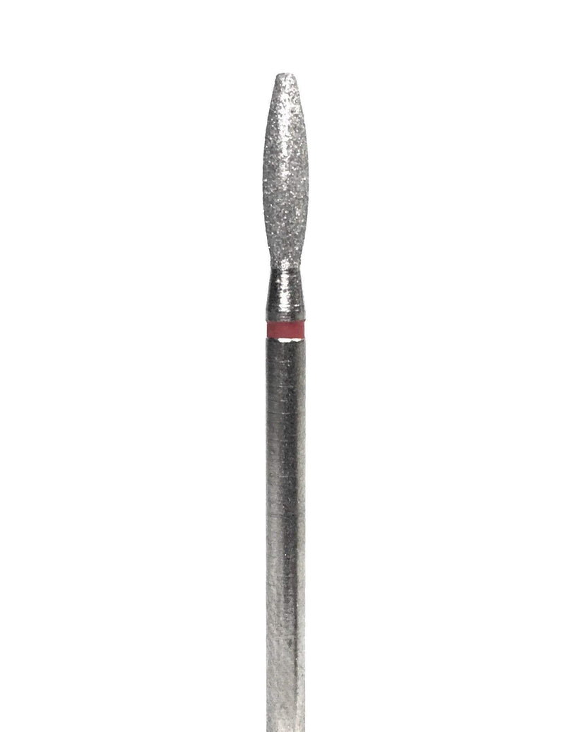 E-file nail drill bit for manicure and pedicure, Russian electric file bits, Diamond, flame (drop) with a rounded tip 025, soft grit, NON PAINFUL Efile bits for salon quality manicures and pedicures 2.9mm - BeesActive Australia