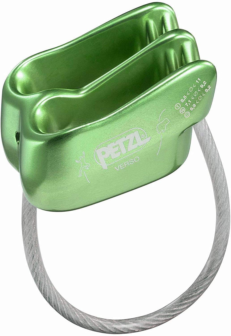 PETZL Verso Lightweight Belay/Rappel Device Green One Size - BeesActive Australia