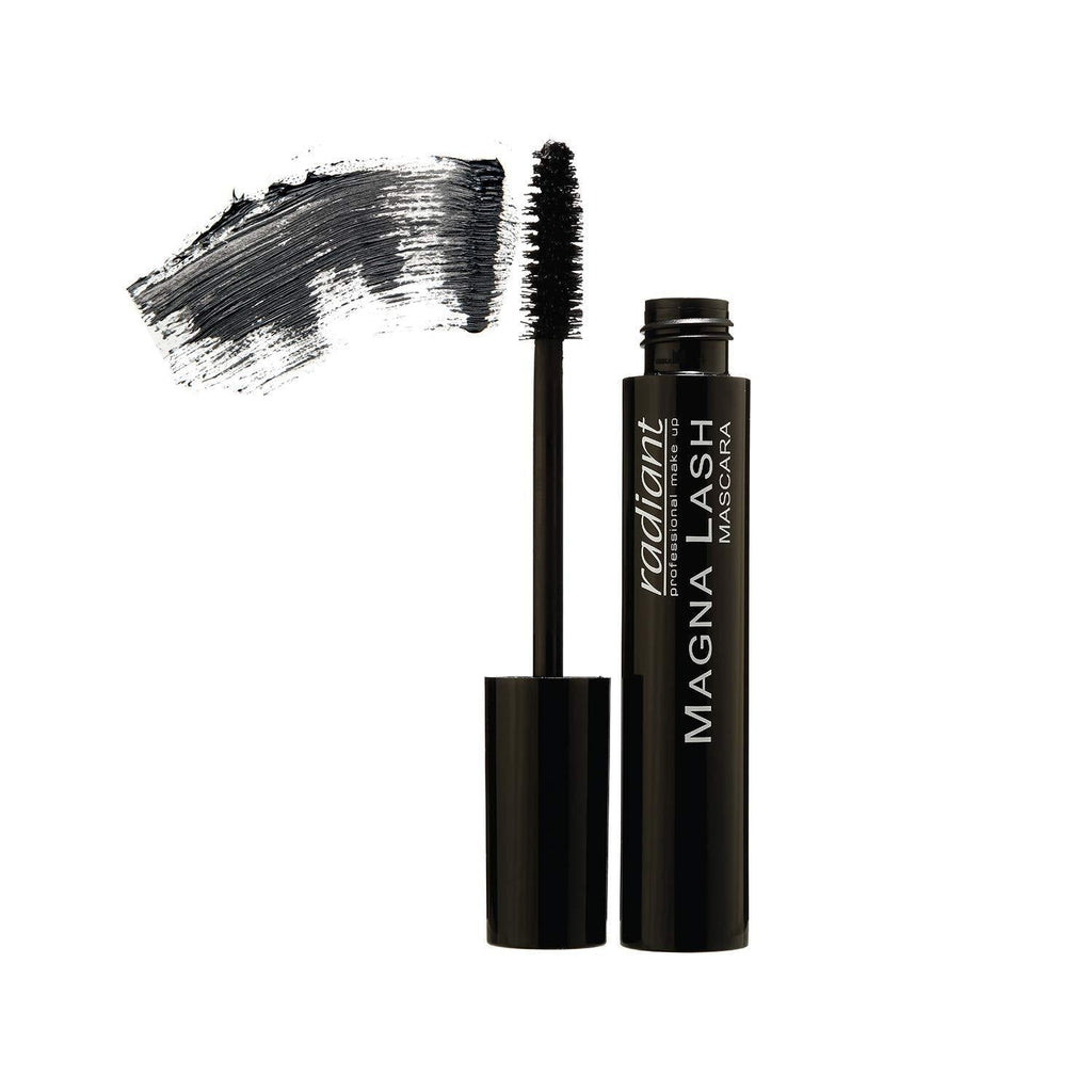 Radiant Professional Magna Lash Mascara, Volume and Curl, Silicone Brush, Deep Color, Smudge Proof, Lengthening Lashes, Cruelty Free, Natural Wax For Healthy Eyelashes, 0.43 ounces, Black 01 BLACK - BeesActive Australia