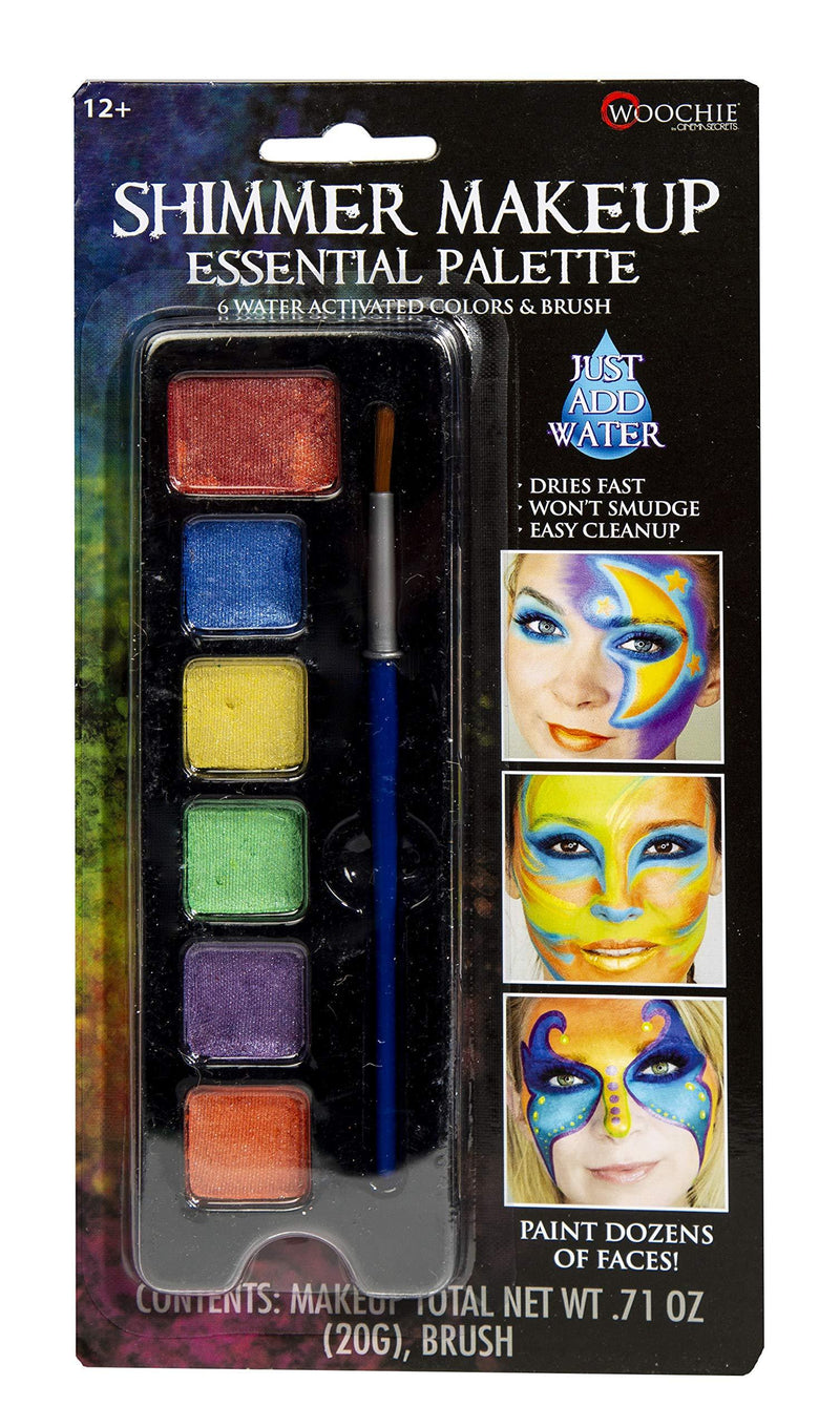 Woochie Water Activated 6-Color Make Up Palette - Professional Quality Halloween Costume Cosmetics - Essential - BeesActive Australia