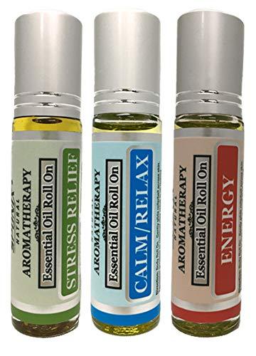 Best Essential Oil Roll On Gift Set Stress Relief, Calm/Relax and Energy 10 mL Each by Sponix - BeesActive Australia