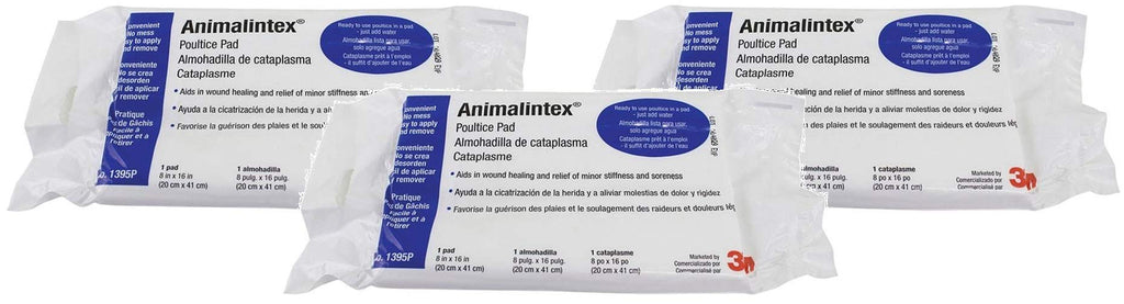 [AUSTRALIA] - 3M 3 Pack of Animalintex Poultices, 8 by 16 Inches, for Horses and Dogs 