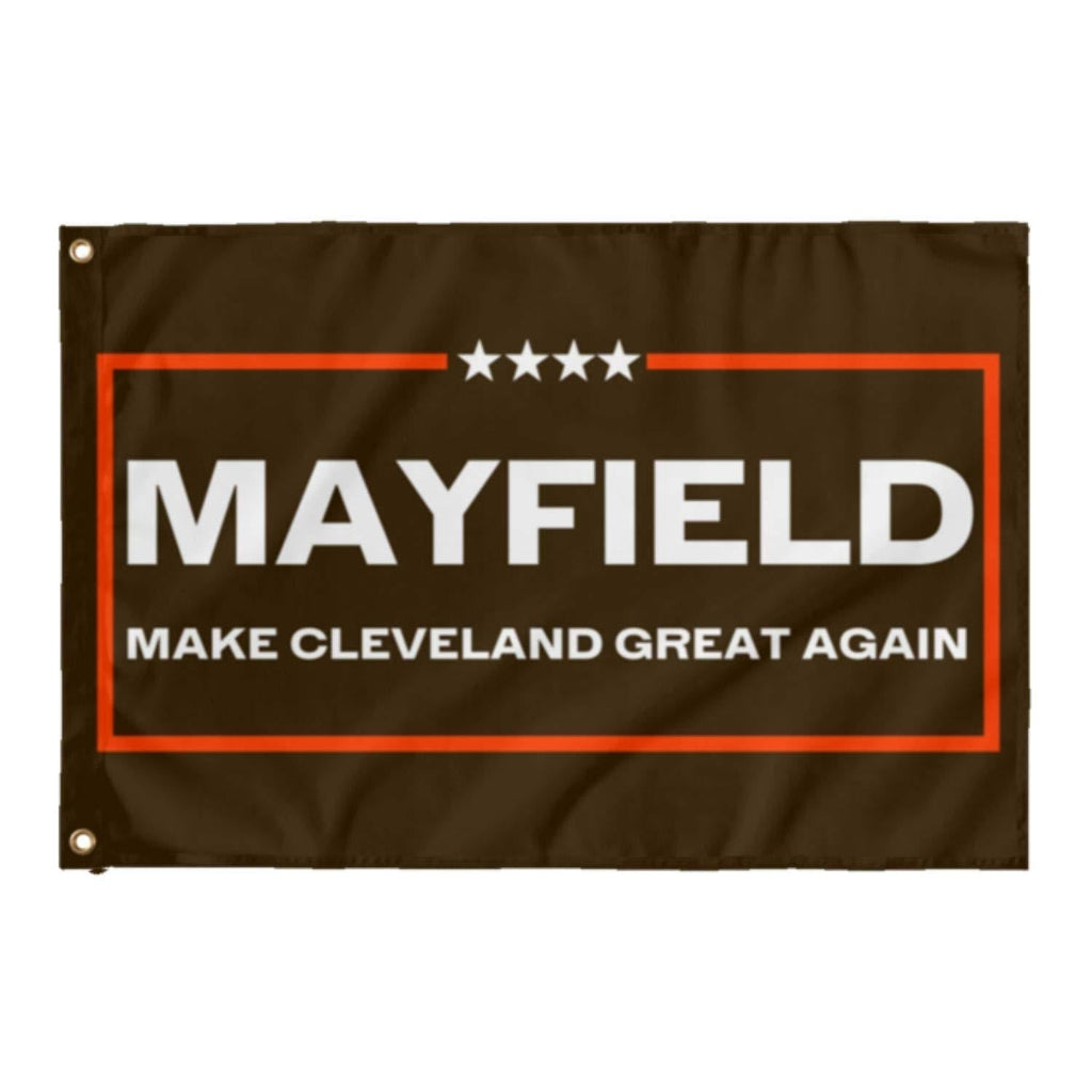 LiberTee Mayfield Browns Football Flag, 3x5' Make The Browns Great Again, Single Sided Polyester Brown Fan Flag, Printed in USA 3' x 5' - BeesActive Australia