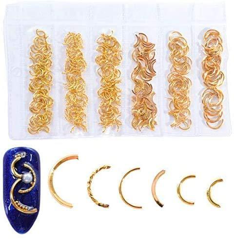 Brccee AC Nails Art Accessories - 1 Pack Mixed 3D DIY Hollow Metal Frame Nail Decorations Gold Rivet Manicure Accessories DIY Shell Slider Nail Studs - BeesActive Australia