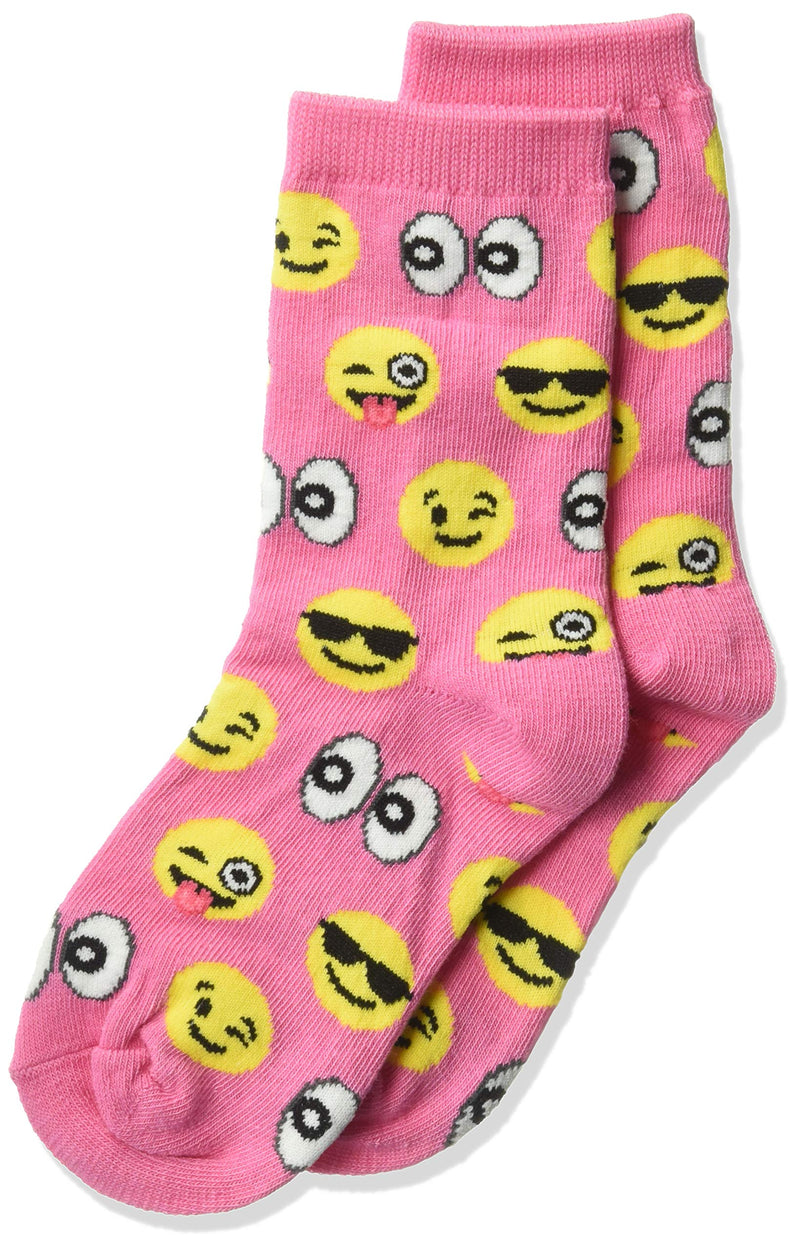 Hot Sox girls Sports Series Novelty Casual Crew Socks Emoji's (Pink) Small-Medium - BeesActive Australia
