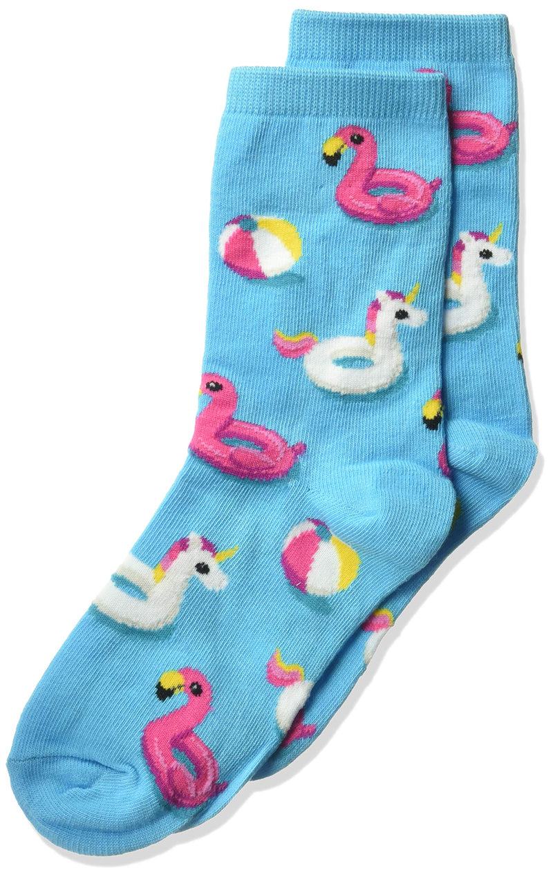 Hot Sox boys Big Conversation Starter Novelty Casual Crew Socks Small-Medium Pool Floats (Aqua) - BeesActive Australia
