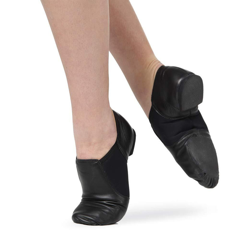 [AUSTRALIA] - Dance Basix Leather Slip-On Split Sole Jazz Shoes Dance Shoes 9.5 Black 