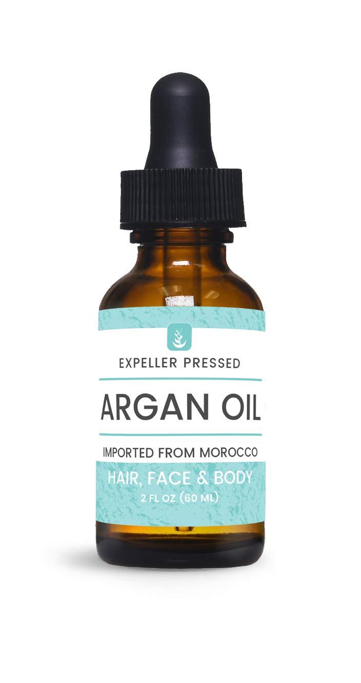 Argan Oil (2 fl oz) by Pure Ingredients, Glass Dropper for Easy Use, Rich in Fatty Acid, Nourish Hair, Restore Health & Elasticity to Dry & Damaged Skin 2 Fl Oz - BeesActive Australia