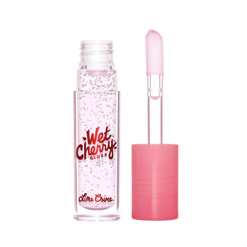 Lime Crime Wet Cherry Lip Gloss, Extra Poppin - Clear - High Shine, Non-Sticky Gloss - Cherry Scent - Lightweight Ultra Glossy Sheen - Won't Bleed or Crease - Vegan - 0.10 fl oz - BeesActive Australia