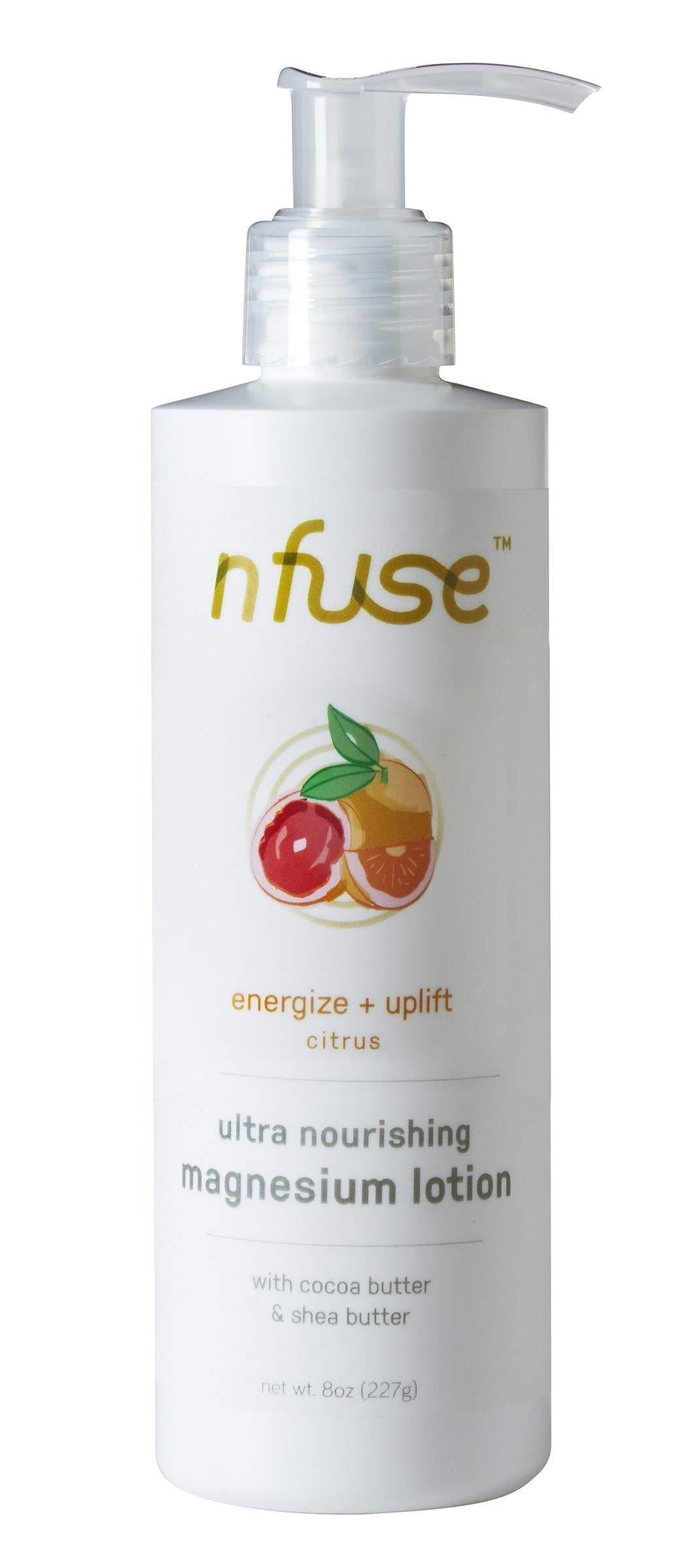 nfuse Magnesium Body Lotion - Mg++ Delivery Technology - Pure Magnesium Chloride U.S.P. - Aromatherapeutic Essential Oils - Citrus: Energize + Uplift - Energy, Vitality - 8 oz - BeesActive Australia