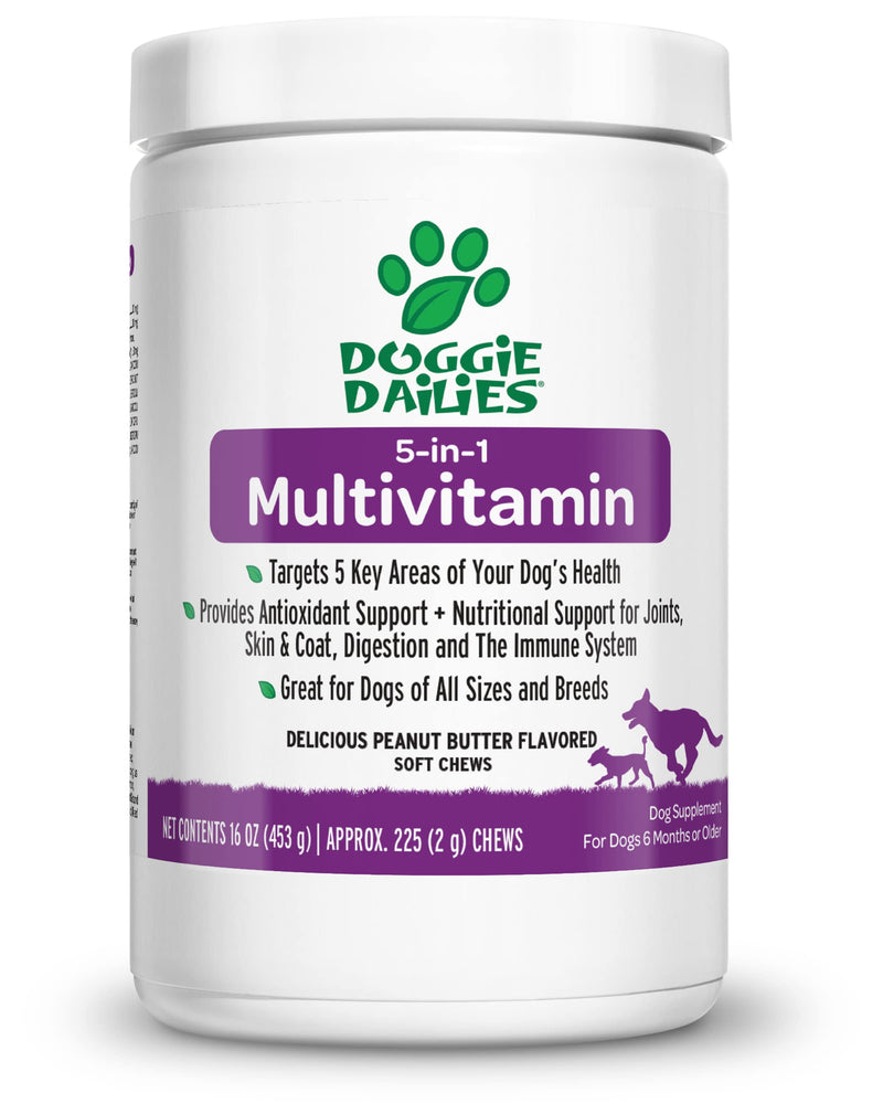 Doggie Dailies Multivitamin for Dogs, Advanced Dog Multivitamin Provides Antioxidant Support + Nutritional Support for Joints, Skin & Coat, Digestion, and The Immune System Peanut Butter - BeesActive Australia